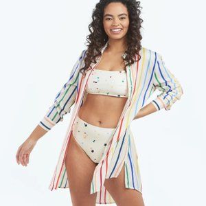 Summersalt Rainbow Stripe Beach Cover Up
